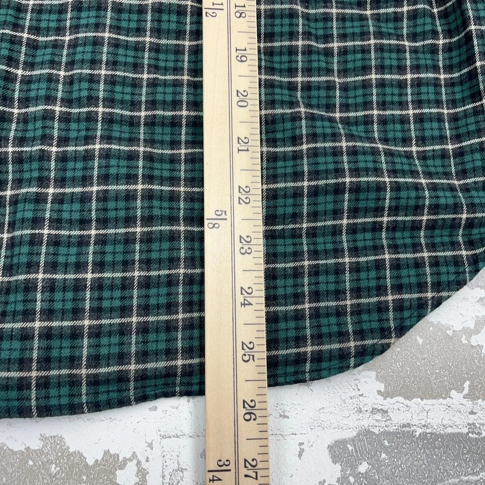 Ralph Lauren Shirt Boys Large Green Black Flannel‎ Button Up Tartan Plaid Youth